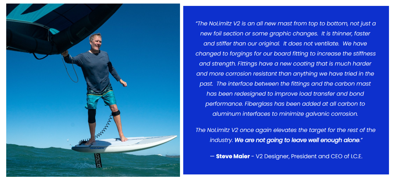 The NoLimitz V2 Foil Mast — NoLimitz Foil and Windsurf Masts